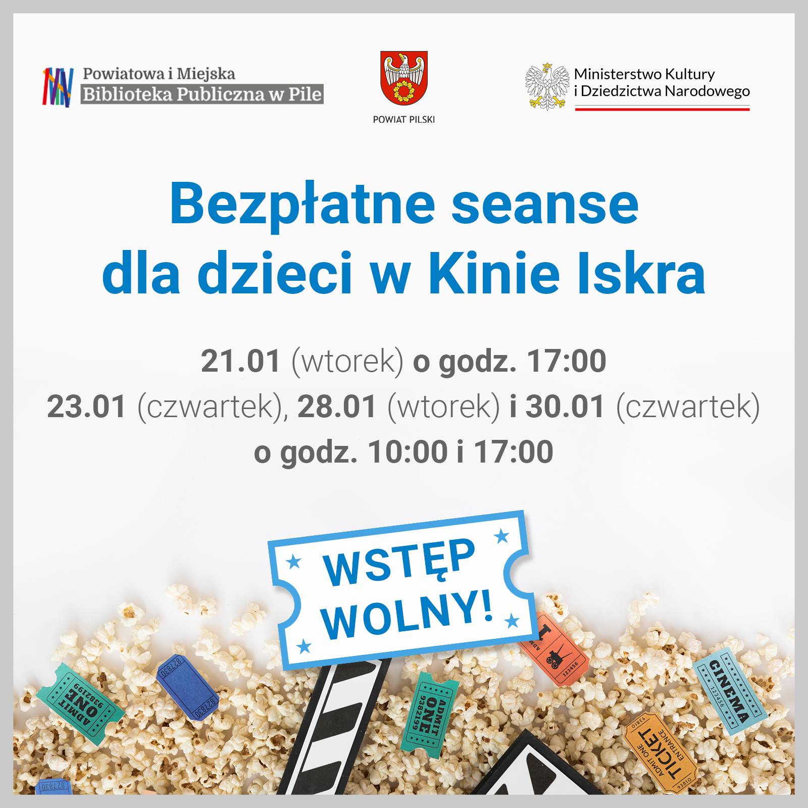 Seanse filmowe dla dzieci w kinie ISKRA