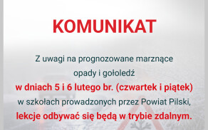 Uwaga, marznące opady. Lekcje w trybie zdalnym!