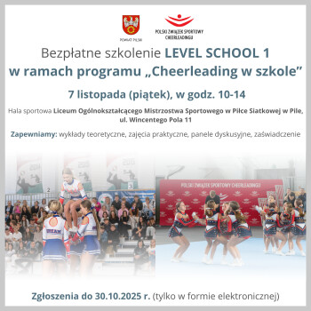 Bezpłatne szkolenie z cheerleadingu dla nauczycieli
