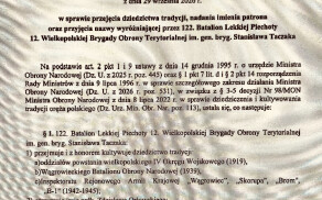 Batalion w Dolaszewie z imieniem Powstańca Wielkopolskiego