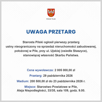 Sprzedaż nieruchomości przy ul. Ujskiej w Pile