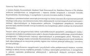 Rektor i Kierownik Katedry Kryminalistyki ANS w Pile