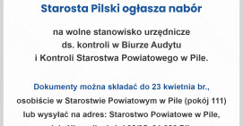 Nabór do pracy w Starostwie Powiatowym w Pile