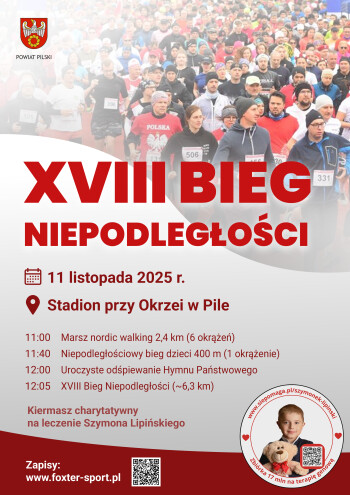 Zapraszamy na XVIII Bieg Niepodległości