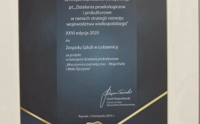 Zespół Szkół w Łobżenicy nagrodzony w wojewódzkim konkursie
