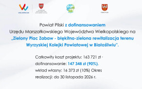 Zielony Plac Zabaw - błękitno-zielona rewitalizacja terenu Wyrzyskiej Kolejki Powiatowej w Białośliwiu