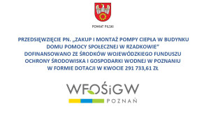 Zakup i montaż pompy ciepła w budynku Domu Pomocy Społecznej w Rzadkowie