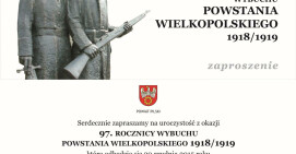 Zaproszenie na obchody 97. rocznicy Powstania Wielkopolskiego w Pile