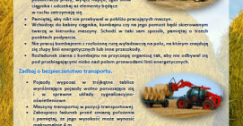 Apel do rolników - bezpieczeństwo prac żniwnych