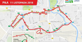 Trasa XII Biegu Niepodległości 11 listopada