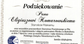 Prezes Zarządu Koła Polskiego Związku Niewidomych w Pile