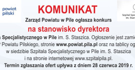Konkurs na stanowisko dyrektora Szpitala Specjalistycznego w Pile