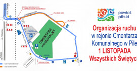 1 listopada - zmiana organizacji ruchu w rejonie Cmentarza Komunalnego w Pile 