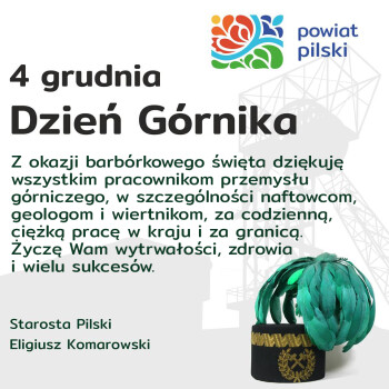 Życzenia z okazji Barbórki od Starosty Pilskiego 