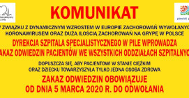 Odwiedziny w Szpitalu Specjalistycznym wstrzymane