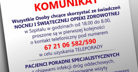 Szpital Specjalistyczny w Pile: zmiany w opiece nocnej i świątecznej, zmiana terminu badań dla pacjentów z objawami infekcji 