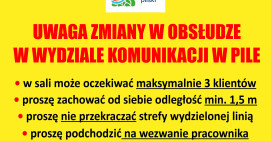 Zmiany w obsłudze klientów w Wydziale Komunikacji 
