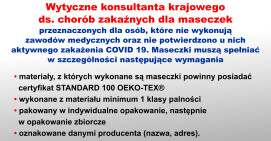 Wytyczne krajowego konsultanta ds. chorób zakaźnych dla maseczek