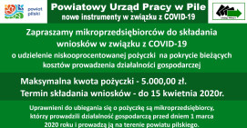 Przypominamy o korzystnych pożyczkach dla mikroprzedsiębiorstw na czas epidemii 
