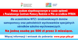Wsparcie finansowe dla niepełnosprawnych na czas pandemii