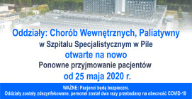 Pilski szpital przyjmuje już pacjentów na wszystkie oddziały