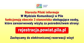 Warto elektronicznie zarezerwować wizytę w Wydziale Kominukacji, by uniknąć oczekiwania w kolejce
