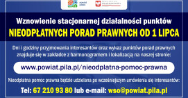 Ponowne otwarcie punktów darmowych porad prawnych