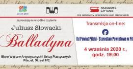 Czytanie Balladyny w Galerii BWA. Relacja na FB Powiatu Pilskiego