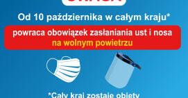 Żółta strefa w całym kraju. Nosimy maseczki na wolnym powietrzu