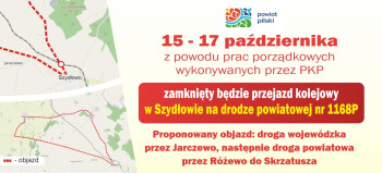 Zamknięty przejzad kolejowy w Szydłowie na drodze do Skrzatusza