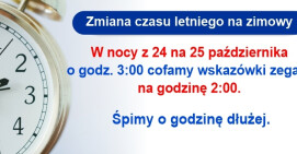 Zmiana czasu z letniego na zimowy