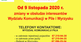 Zmiany w obsłudze interesantów w Wydziale Komunikacji w Pile