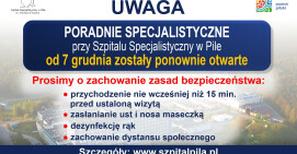 Poradnie w pilskim szpitalu wznowiły przyjmowanie pacjentów 