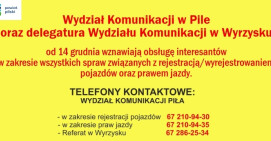 Ważny komunikat Wydziału Komunikacji w Pile