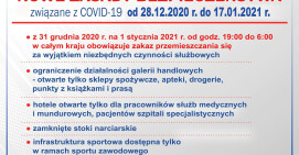 Nowe obostrzenia z powodu pandemii koronawirusa