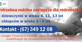 Poszukiwana rodzina zastępcza 