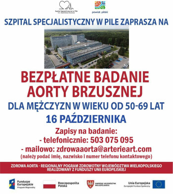 W pilskim szpitalu bezpłatne badania aorty u mężczyzn 