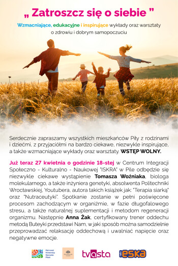 Zapraszamy do centrum ISKRA na wykład o zdrowiu. Wstęp wolny