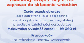 Dotacje z PUP na działalność gospodarczą i nowe stanowiska pracy 
