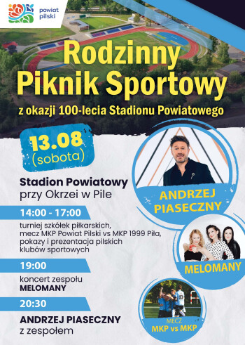Zapraszamy w sobotę na Rodzinny Piknik Sportowy i koncerty gwiazd
