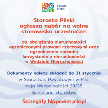 Nabór na stanowisko urzędnicze do Wydziału Nieruchomości 
