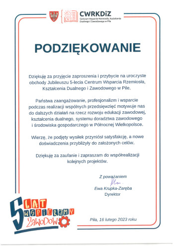 Centrum Wsparcia Rzemiosła, Kształcenia Dualnego i Zawodowego w Pile 