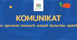 Komunikat w sprawie nowych zasad dyżurów aptek