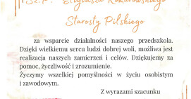 Dyrekcja i Rada Rodziców Samorządowego Przedszkola w Białośliwiu 