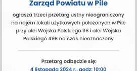 Przetarg na najem kolejnych lokali użytkowych w Pile 
