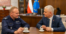 Spotkanie starosty z Komendantem Szkoły Policji w Pile 