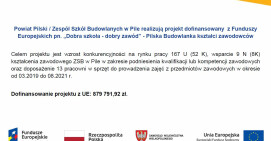 „Dobra szkoła - dobry zawód” - Pilska Budowlanka kształci zawodowców