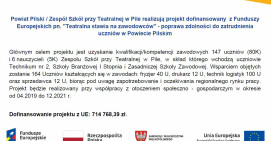 "Teatralna stawia na zawodowców" - poprawa zdolności do zatrudnienia uczniów w Powiecie Pilskim