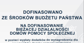 Dotacja celowa na dofinansowanie bieżącej działalności Domów Pomocy Społecznej w 2023 roku 