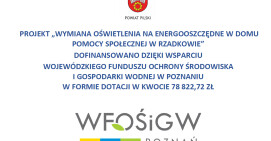 Wymiana oświetlenia na energooszczędne w Domu Pomocy Społecznej w Rzadkowie